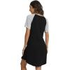 imageWiWi Viscose from Bamboo Nightgowns for Women Lightweight Casual Nightgown Short Sleeve Sleep Shirt Soft Summer Night SXXLBblack