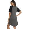 imageWiWi Viscose from Bamboo Nightgowns for Women Lightweight Casual Nightgown Short Sleeve Sleep Shirt Soft Summer Night SXXLBcharcoal