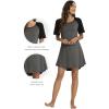 imageWiWi Viscose from Bamboo Nightgowns for Women Lightweight Casual Nightgown Short Sleeve Sleep Shirt Soft Summer Night SXXLBcharcoal