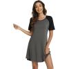 imageWiWi Viscose from Bamboo Nightgowns for Women Lightweight Casual Nightgown Short Sleeve Sleep Shirt Soft Summer Night SXXLBcharcoal