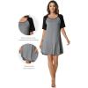 imageWiWi Viscose from Bamboo Nightgowns for Women Lightweight Casual Nightgown Short Sleeve Sleep Shirt Soft Summer Night SXXLBdark Heather Grey