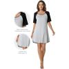 imageWiWi Viscose from Bamboo Nightgowns for Women Lightweight Casual Nightgown Short Sleeve Sleep Shirt Soft Summer Night SXXLBlight Heather GreyBlack