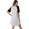 imageWiWi Viscose from Bamboo Nightgowns for Women Lightweight Casual Nightgown Short Sleeve Sleep Shirt Soft Summer Night SXXLBlight Heather GreyBlack