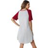 imageWiWi Viscose from Bamboo Nightgowns for Women Lightweight Casual Nightgown Short Sleeve Sleep Shirt Soft Summer Night SXXLBlight Heather GreyWine Red