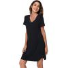 imageWiWi Viscose from Bamboo Nightgowns for Women Lightweight Casual Nightgown Short Sleeve Sleep Shirt Soft Summer Night SXXLCblack