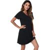 imageWiWi Viscose from Bamboo Nightgowns for Women Lightweight Casual Nightgown Short Sleeve Sleep Shirt Soft Summer Night SXXLCblack