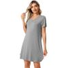 imageWiWi Viscose from Bamboo Nightgowns for Women Lightweight Casual Nightgown Short Sleeve Sleep Shirt Soft Summer Night SXXLCheather Grey