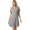 imageWiWi Viscose from Bamboo Nightgowns for Women Lightweight Casual Nightgown Short Sleeve Sleep Shirt Soft Summer Night SXXLCheather Grey