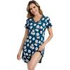 imageWiWi Viscose from Bamboo Nightgowns for Women Lightweight Casual Nightgown Short Sleeve Sleep Shirt Soft Summer Night SXXLCink BlueDaisy