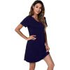 imageWiWi Viscose from Bamboo Nightgowns for Women Lightweight Casual Nightgown Short Sleeve Sleep Shirt Soft Summer Night SXXLCnavy
