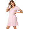 imageWiWi Viscose from Bamboo Nightgowns for Women Lightweight Casual Nightgown Short Sleeve Sleep Shirt Soft Summer Night SXXLCpink