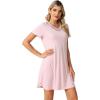imageWiWi Viscose from Bamboo Nightgowns for Women Lightweight Casual Nightgown Short Sleeve Sleep Shirt Soft Summer Night SXXLCpink