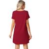 imageWiWi Viscose from Bamboo Nightgowns for Women Lightweight Casual Nightgown Short Sleeve Sleep Shirt Soft Summer Night SXXLCwine Red