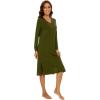 imageWiWi Viscose from Bamboo Nightgowns for Women Long Sleeve Nightgown Soft Pajamas Warm Sleepwear Dress Night Gowns SXXLArmy Green