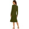 imageWiWi Viscose from Bamboo Nightgowns for Women Long Sleeve Nightgown Soft Pajamas Warm Sleepwear Dress Night Gowns SXXLArmy Green