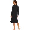 imageWiWi Viscose from Bamboo Nightgowns for Women Long Sleeve Nightgown Soft Pajamas Warm Sleepwear Dress Night Gowns SXXLBlack