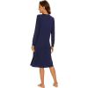 imageWiWi Viscose from Bamboo Nightgowns for Women Long Sleeve Nightgown Soft Pajamas Warm Sleepwear Dress Night Gowns SXXLNavy
