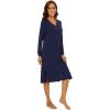 imageWiWi Viscose from Bamboo Nightgowns for Women Long Sleeve Nightgown Soft Pajamas Warm Sleepwear Dress Night Gowns SXXLNavy