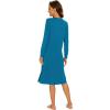imageWiWi Viscose from Bamboo Nightgowns for Women Long Sleeve Nightgown Soft Pajamas Warm Sleepwear Dress Night Gowns SXXLTeal Blue
