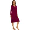 imageWiWi Viscose from Bamboo Nightgowns for Women Long Sleeve Nightgown Soft Pajamas Warm Sleepwear Dress Night Gowns SXXLWine