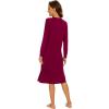 imageWiWi Viscose from Bamboo Nightgowns for Women Long Sleeve Nightgown Soft Pajamas Warm Sleepwear Dress Night Gowns SXXLWine