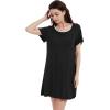 imageWiWi Viscose from Bamboo Nightgowns for Women Soft Short Sleeve Sleepwear Sleep Shirts Cool Nightwear SXXLBlack
