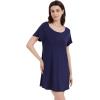 imageWiWi Viscose from Bamboo Nightgowns for Women Soft Short Sleeve Sleepwear Sleep Shirts Cool Nightwear SXXLNavy