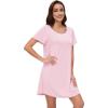 imageWiWi Viscose from Bamboo Nightgowns for Women Soft Short Sleeve Sleepwear Sleep Shirts Cool Nightwear SXXLPink