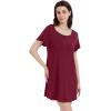 imageWiWi Viscose from Bamboo Nightgowns for Women Soft Short Sleeve Sleepwear Sleep Shirts Cool Nightwear SXXLWine