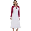 imageWiWi Viscose from Bamboo Women s Nightgowns Vneck Soft Long Sleeve Nightgown Nightshirts Sleepwear SXXLAsh GreyWine Red