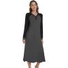 imageWiWi Viscose from Bamboo Women s Nightgowns Vneck Soft Long Sleeve Nightgown Nightshirts Sleepwear SXXLCharcoal Heather