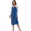 imageWiWi Viscose from Bamboo Women s Nightgowns Vneck Soft Long Sleeve Nightgown Nightshirts Sleepwear SXXLPrussian Blue