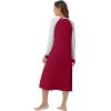 imageWiWi Viscose from Bamboo Women s Nightgowns Vneck Soft Long Sleeve Nightgown Nightshirts Sleepwear SXXLWine Red