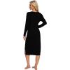 imageWiWi Womens Long Nightgowns Longsleeved Crew Neck Lightweight Sleepwear Viscose from Bamboo SXXLBlack