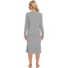 imageWiWi Womens Long Nightgowns Longsleeved Crew Neck Lightweight Sleepwear Viscose from Bamboo SXXLHeather Grey