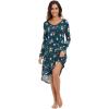imageWiWi Womens Long Sleeve Nightgowns Lightweight Crew Neck Sleepwear With Pockets Viscose from Bamboo SXXLChristmas Elk on Green