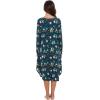 imageWiWi Womens Long Sleeve Nightgowns Lightweight Crew Neck Sleepwear With Pockets Viscose from Bamboo SXXLChristmas Elk on Green