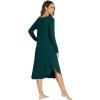imageWiWi Womens Long Sleeve Nightgowns Lightweight Crew Neck Sleepwear With Pockets Viscose from Bamboo SXXLPeacock Green