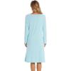 imageWiWi Womens Long Sleeve Nightgowns Scoop Neck Sleepwear Sleep Dress Bamboo Viscose Comfy Sleep Pjs Gowns SXXLAqua