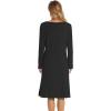 imageWiWi Womens Long Sleeve Nightgowns Scoop Neck Sleepwear Sleep Dress Bamboo Viscose Comfy Sleep Pjs Gowns SXXLBlack