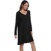 imageWiWi Womens Long Sleeve Viscose from Bamboo Nightgowns Soft Sleep Shirt V Neck Night Dress Button Down Nightshirt SXXLBlack