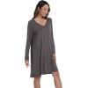 imageWiWi Womens Long Sleeve Viscose from Bamboo Nightgowns Soft Sleep Shirt V Neck Night Dress Button Down Nightshirt SXXLDark Grey