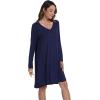 imageWiWi Womens Long Sleeve Viscose from Bamboo Nightgowns Soft Sleep Shirt V Neck Night Dress Button Down Nightshirt SXXLNavy