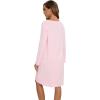 imageWiWi Womens Long Sleeve Viscose from Bamboo Nightgowns Soft Sleep Shirt V Neck Night Dress Button Down Nightshirt SXXLPink