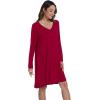imageWiWi Womens Long Sleeve Viscose from Bamboo Nightgowns Soft Sleep Shirt V Neck Night Dress Button Down Nightshirt SXXLWine Red