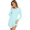 imageWiWi Womens Nightgown Sleepwear Soft Sleepshirt Long Sleeve Nightshirt Pajama DressViscose from Bamboo SXXLAqua