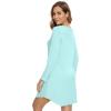 imageWiWi Womens Nightgown Sleepwear Soft Sleepshirt Long Sleeve Nightshirt Pajama DressViscose from Bamboo SXXLAqua