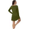 imageWiWi Womens Nightgown Sleepwear Soft Sleepshirt Long Sleeve Nightshirt Pajama DressViscose from Bamboo SXXLArmy Green