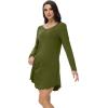 imageWiWi Womens Nightgown Sleepwear Soft Sleepshirt Long Sleeve Nightshirt Pajama DressViscose from Bamboo SXXLArmy Green