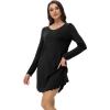imageWiWi Womens Nightgown Sleepwear Soft Sleepshirt Long Sleeve Nightshirt Pajama DressViscose from Bamboo SXXLBlack